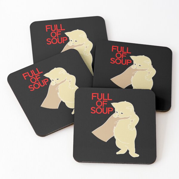 Item preview, Full of soup kitten meme with red text designed and sold by ItsMemeMachine.