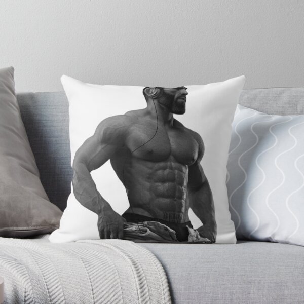  Gigachad Gym Meme Giga Chad Fitness Alpha Male Bodybuilder  Throw Pillow, 16x16, Multicolor : Home & Kitchen