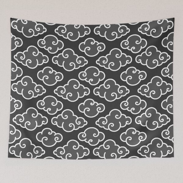 Item preview, Traditional Oriental Clouds - Chinese and Japanese Clouds Pattern in Grey designed and sold by Ayoub14.