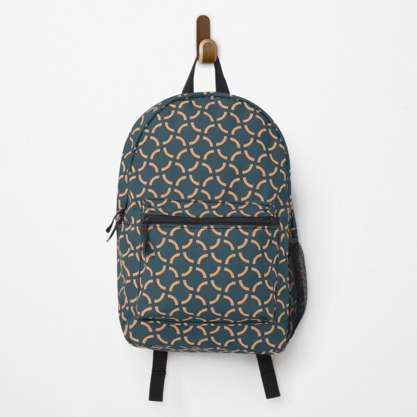 Item preview, Geometric design with orange curved lines on dark blue background designed and sold by JohnyDas.