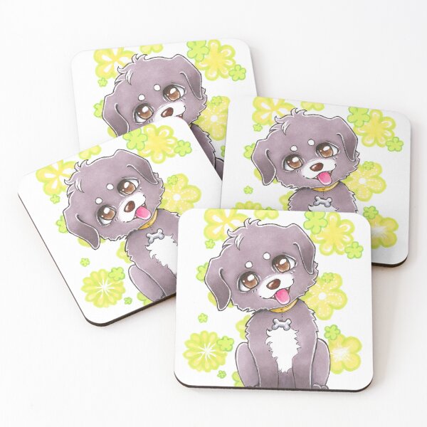 Item preview, dog with green flowers designed and sold by chidori.