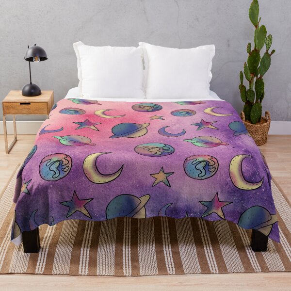 Item preview, Space Planets Stars Moon Celestial Purple Pink Blue Pattern | Galaxy Background: designed and sold by LifeAndWonder.