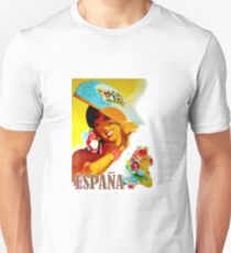 Espana, Spain, smiling woman, vintage travel poster Unisex T-Shirt