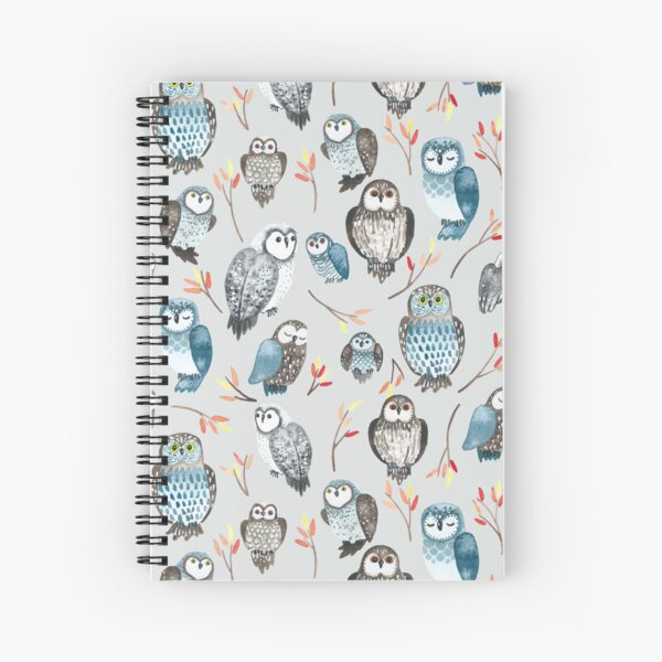 Item preview,  Cute woodland owls pattern - grey background designed and sold by Carrot Faery Art.