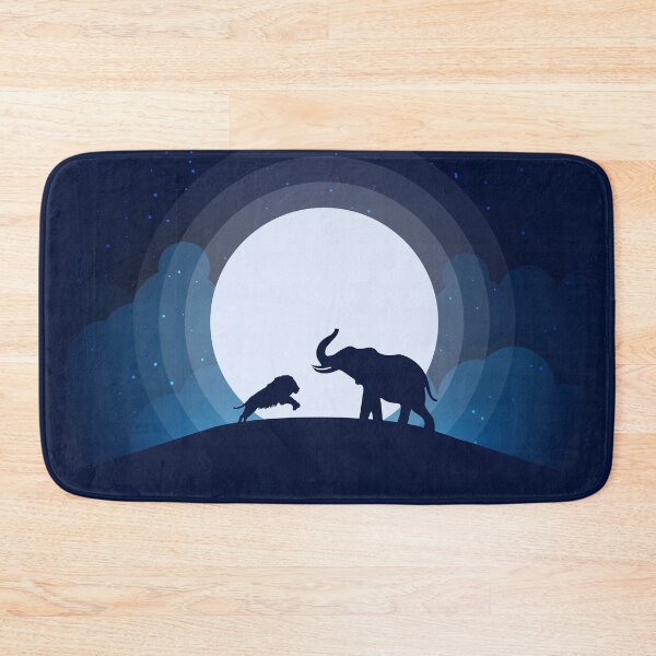Item preview, Beautiful Elephant and Lion Silhouette under the Moon designed and sold by dennaibz.
