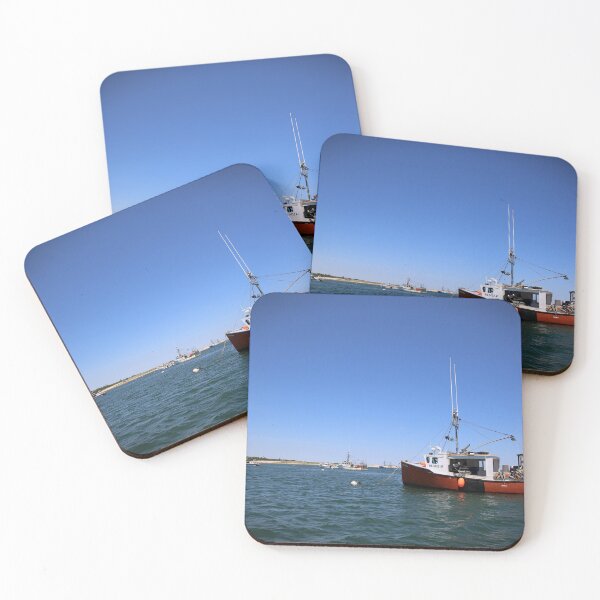 Item preview, A red boat on the bay designed and sold by BarleyClover.