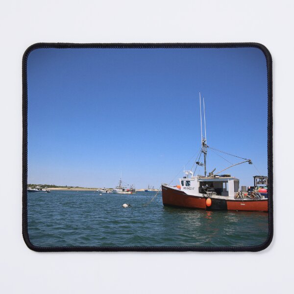 Item preview, A red boat on the bay designed and sold by BarleyClover.