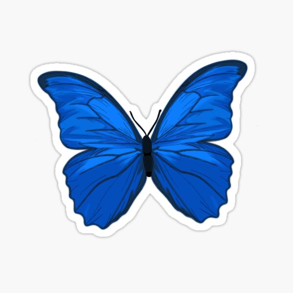 Cute Blue Butterfly Sticker