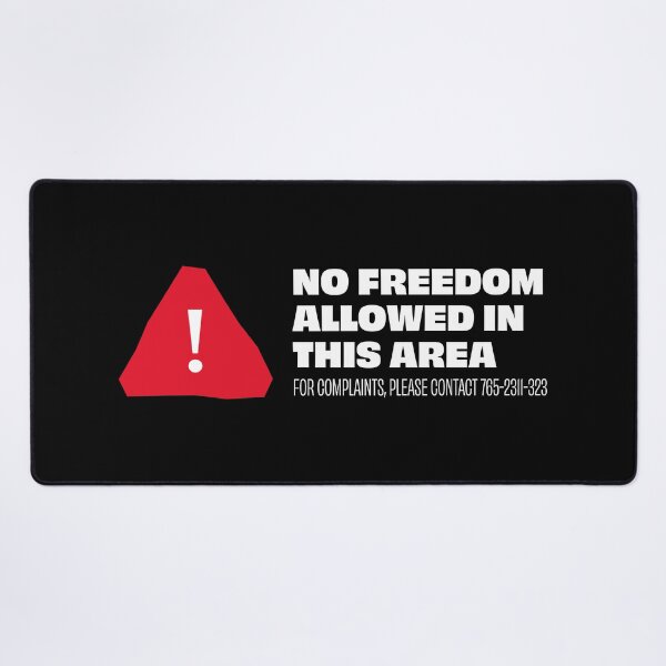 Item preview, No Freedom Allowed in This Area - English designed and sold by Artivism | ارتيڤيزم.