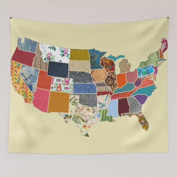 Item preview, Patchwork Map of America designed and sold by luckylucy.