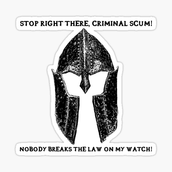 nobody-breaks-the-law-on-my-watch-sticker-by-ethanwilson98-redbubble