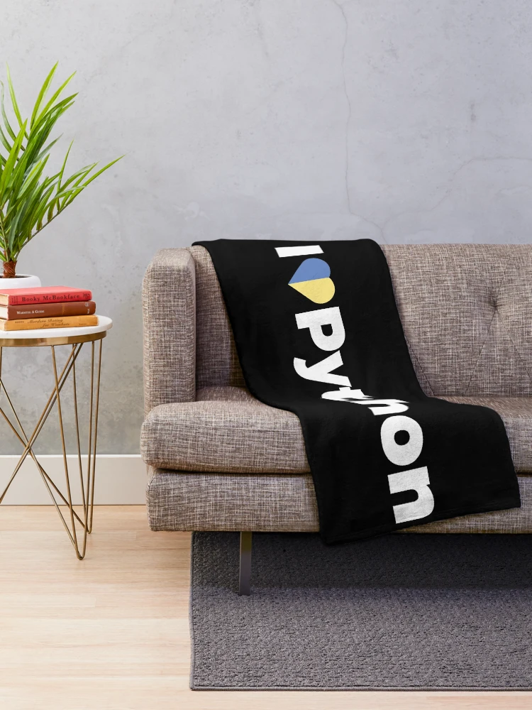 Thumbnail 2 of 6, Throw Blanket, I Love / Heart Python - For Python Programmers / Coders / Developers designed and sold by ItsRainingPxls.