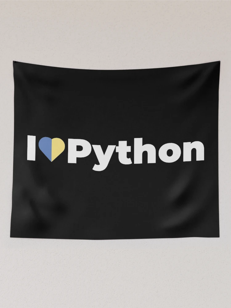 Thumbnail 2 of 3, Tapestry, I Love / Heart Python - For Python Programmers / Coders / Developers designed and sold by ItsRainingPxls.