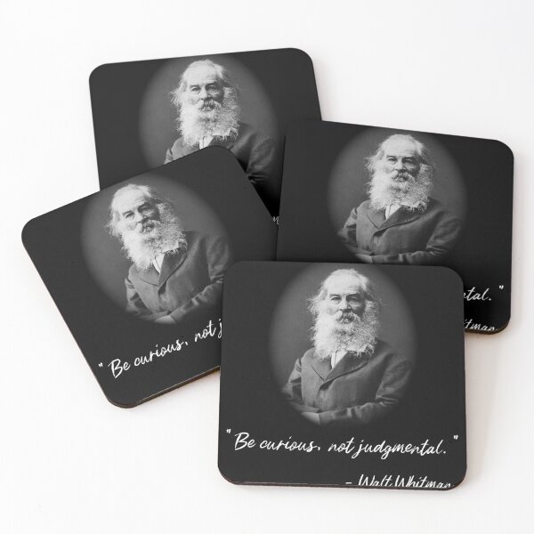 Item preview, "Be curious, not judgmental."  Walt Whitman quote designed and sold by LeftFieldFunny.