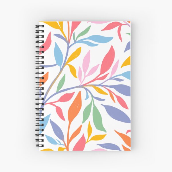 Flowing leaves - rainbow colours Spiral Notebook