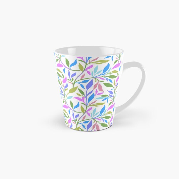 Flowing leaves - green blue & pink Tall Mug