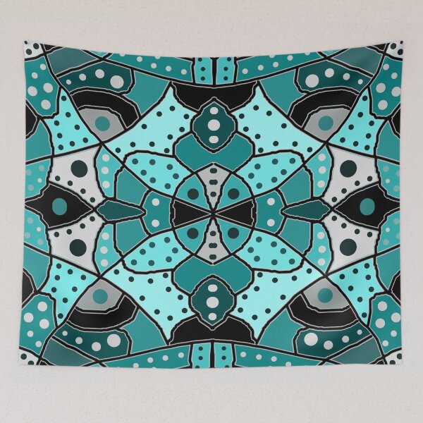 Item preview, Vintage stained glass in shades of blue designed and sold by Vanessa Hogle.