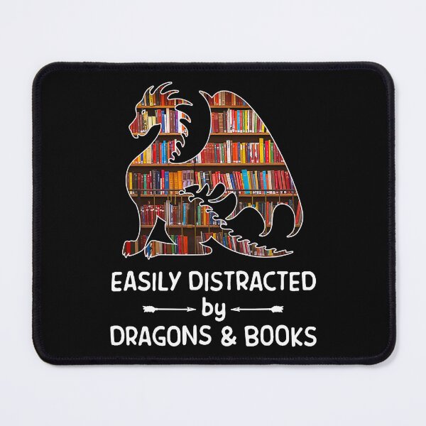 Item preview, Easily Distracted by Dragon and Books Nerds designed and sold by AlbredaAE.