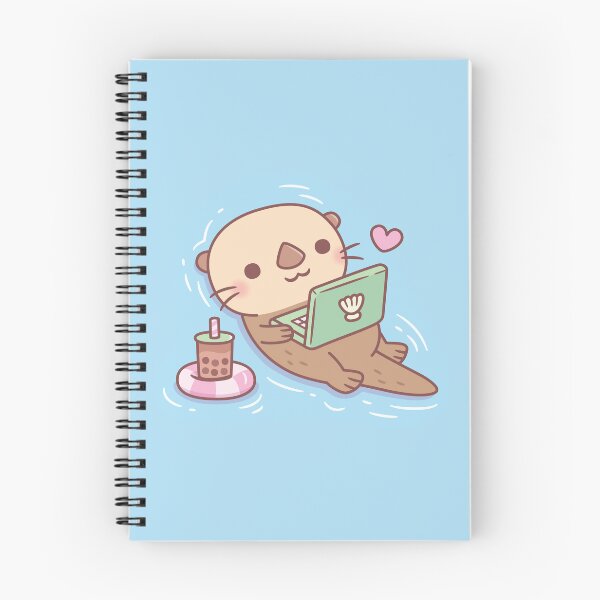 Item preview, Cute Otter Chilling With Bubble Tea and Laptop Videos designed and sold by rustydoodle.