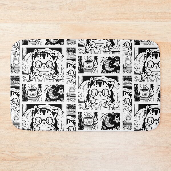 Item preview, Cozy Cat in A Blanket with Book Pattern designed and sold by ZaryaKiqo.