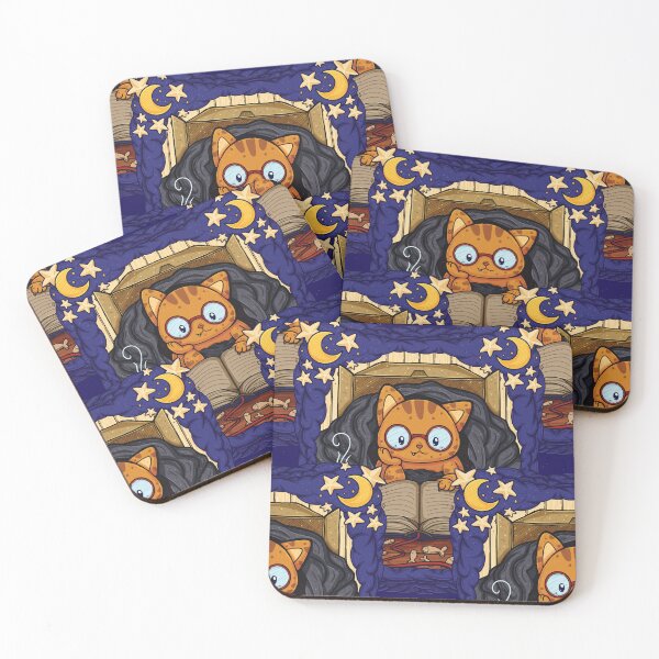 Item preview, Cozy Cat in A Blanket with Book Line Art Pattern designed and sold by ZaryaKiqo.