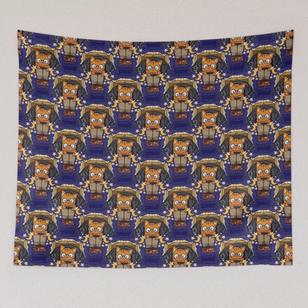 Item preview, Cozy Cat in A Blanket with Book Line Art Pattern designed and sold by ZaryaKiqo.