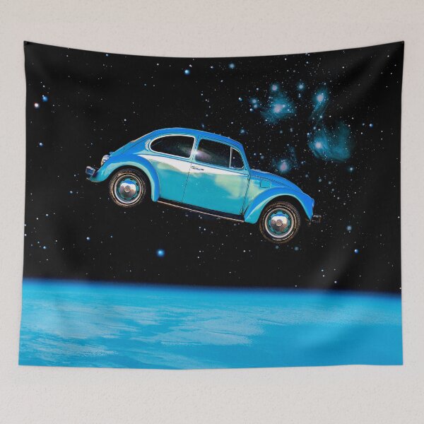 Item preview, Flying car in outer space surreal collage  designed and sold by Yasmine khalifa.