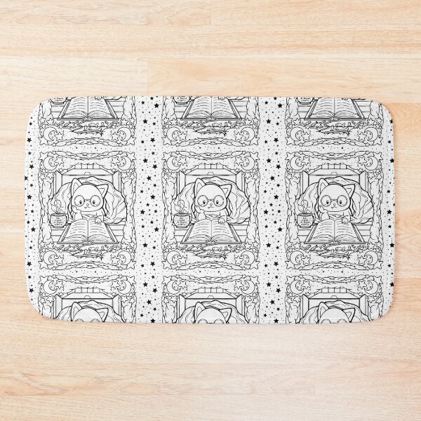Item preview, Cozy Cat in A Blanket with Book Line Art Pattern designed and sold by ZaryaKiqo.