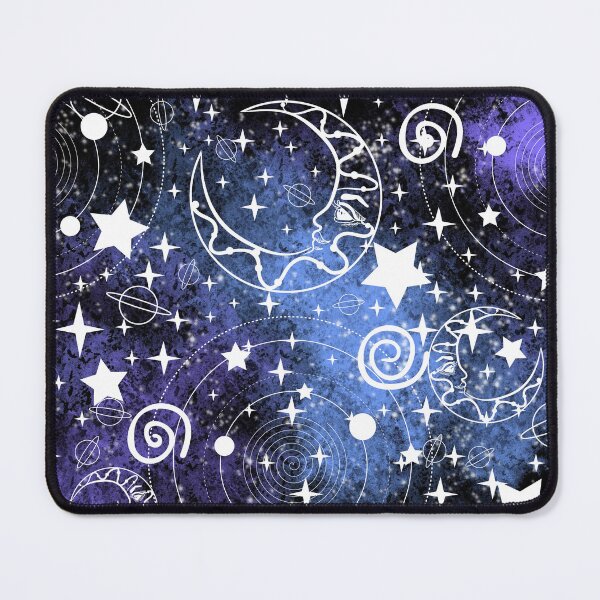 Item preview, Space Planets Stars Moon Celestial Pattern | Blue Galaxy Background: designed and sold by LifeAndWonder.