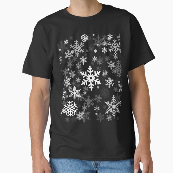 Vista previa del artículo con la obra «Patrón de copos de nieve en negro», diseñado y vendido por Garaga.