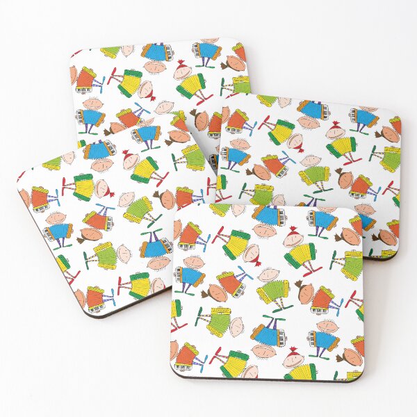 Item preview, little accordionists - repeating pattern on white designed and sold by kobyakov.