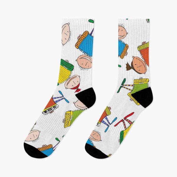 Item preview, little accordionists - repeating pattern on white designed and sold by kobyakov.