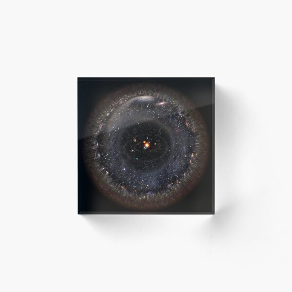 Observable Universe bigger SSystem! (black background) Acrylic Block