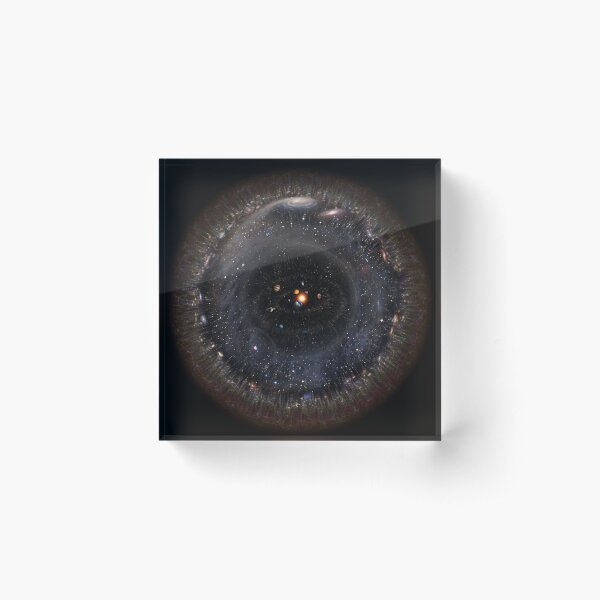 Observable Universe bigger SSystem! (black background) Acrylic Block
