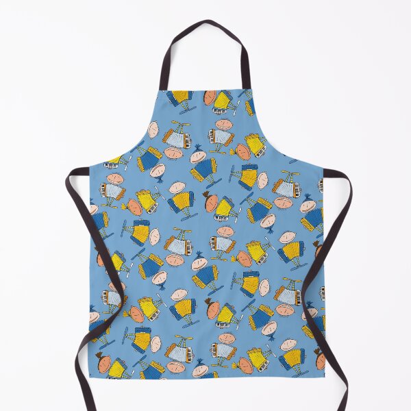 Item preview, little accordionists - repeating pattern on blue designed and sold by kobyakov.