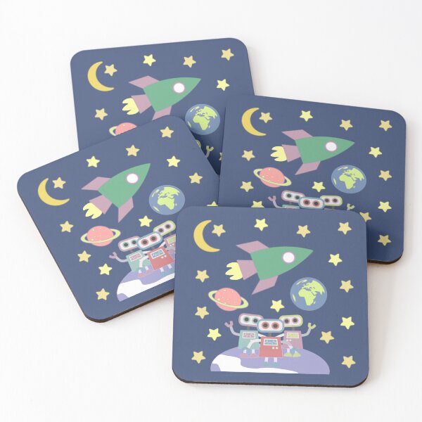 Item preview, Fun Robots In Space Design, Fun Kids Sci-Fi Design designed and sold by TrulyEpoque.