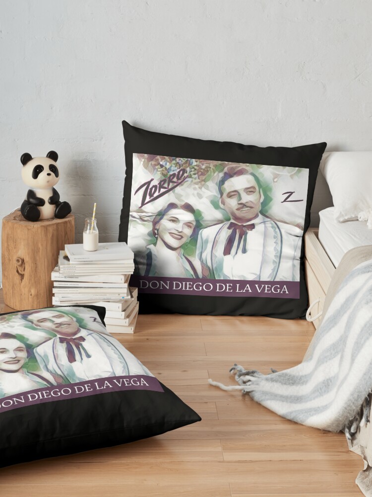 Alternate view of Zorro Don Diego de la Vega and his lover Anna Maria Floor Pillow