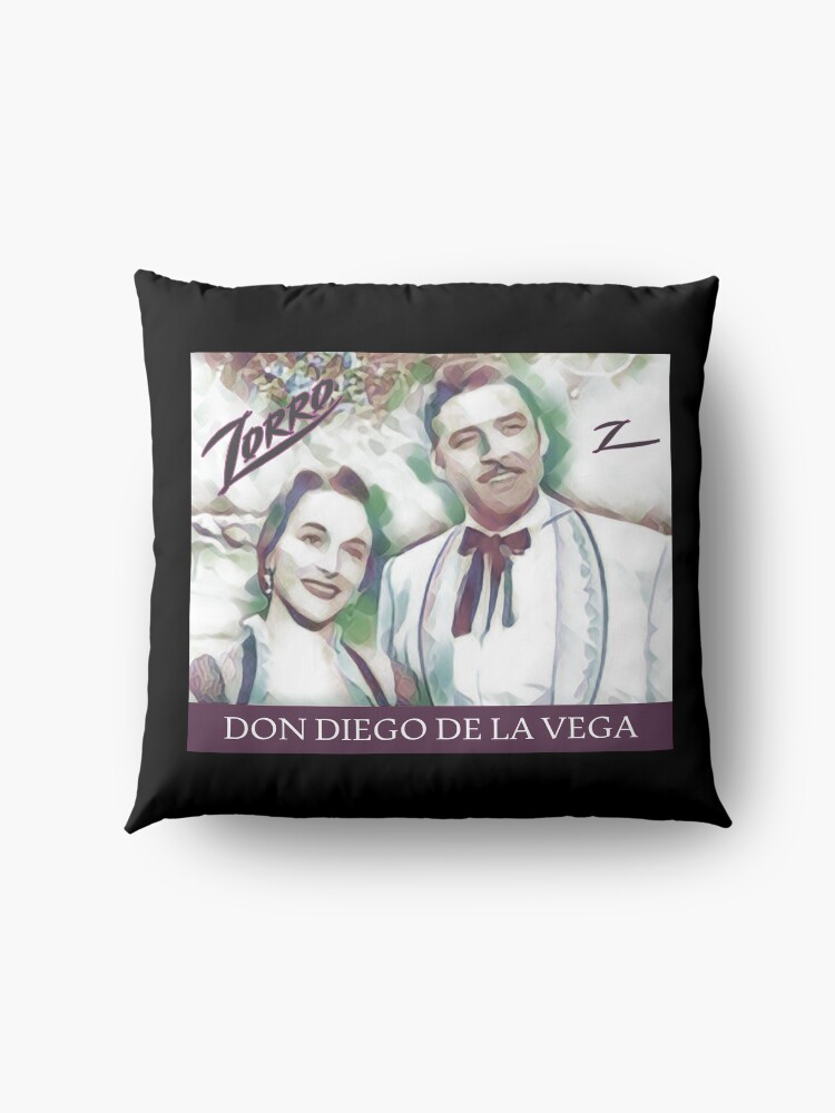 Alternate view of Zorro Don Diego de la Vega and his lover Anna Maria Floor Pillow