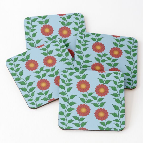Item preview, Seamless florals with light blue background  designed and sold by ashu-art-.