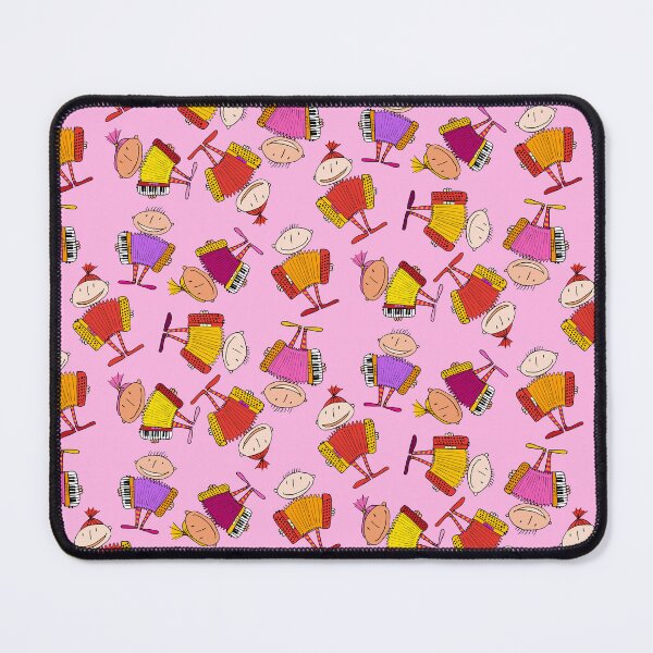Item preview, little accordionists - repeating pattern on pink designed and sold by kobyakov.