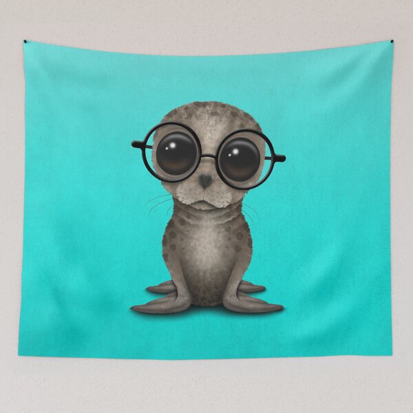 Item preview, Nerdy Baby Seal Wearing Glasses designed and sold by JeffBartels.