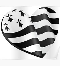 Breton flag heart Poster