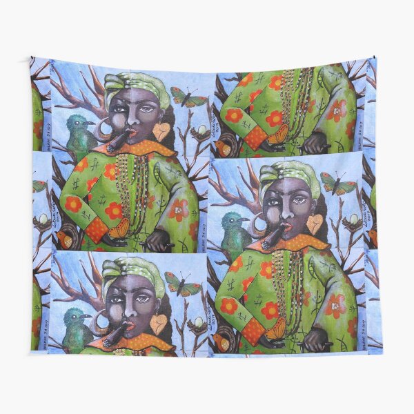 Wonderful and crazy world (Collaboration between Madalena Lobao-Tello and Helene Ruiz) Tapestry