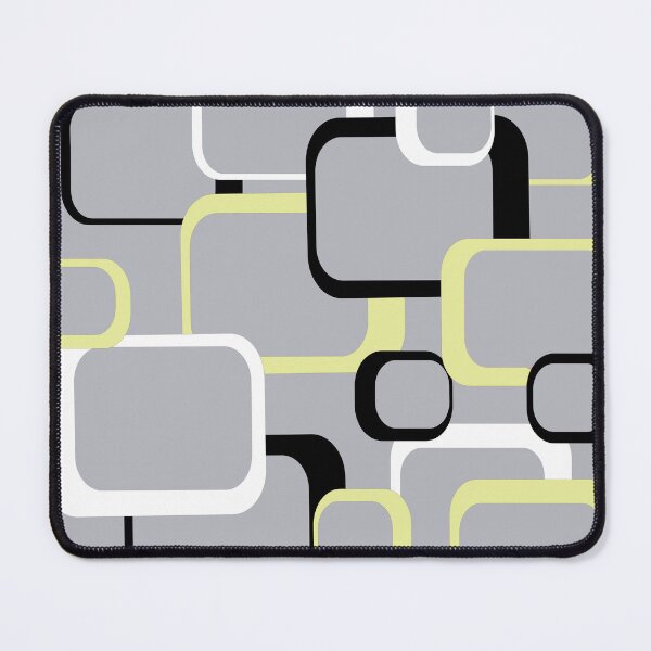 Item preview, Retro Squares Pattern Yellow Black White Gray designed and sold by ValeriesGallery.