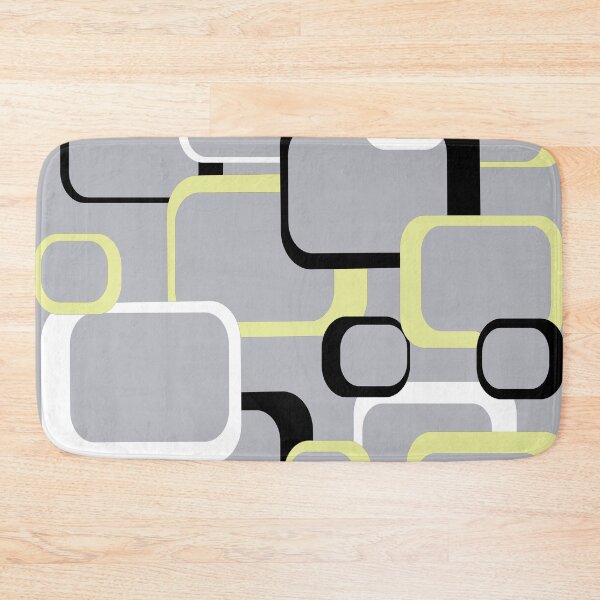 Item preview, Retro Squares Pattern Yellow Black White Gray designed and sold by ValeriesGallery.