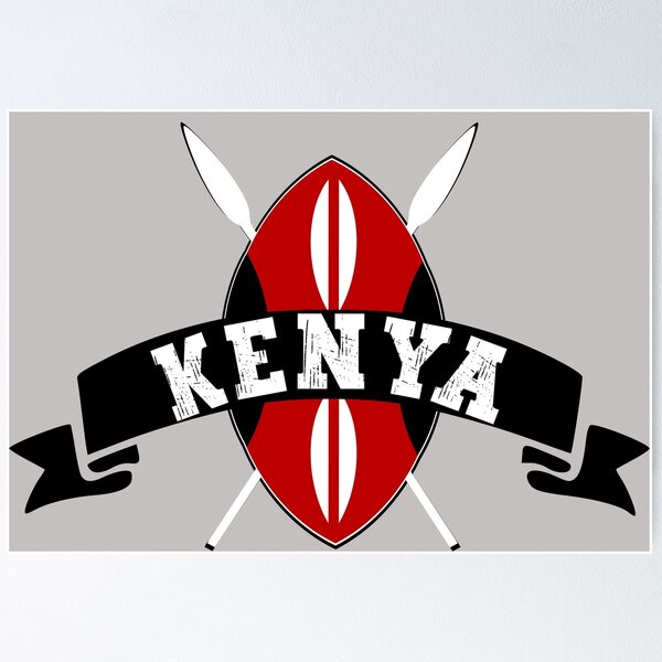 Item preview, Kenya Kenyan Flag Shield Design designed and sold by PearlMoonGrapes.
