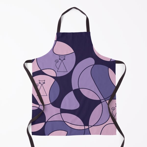 Item preview, Purple and pink abstract pattern with cats designed and sold by moxdesign.