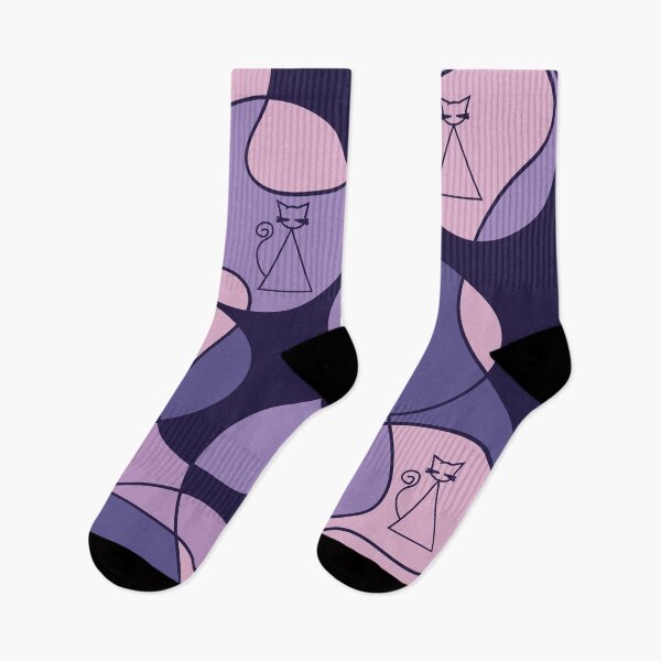 Item preview, Purple and pink abstract pattern with cats designed and sold by moxdesign.