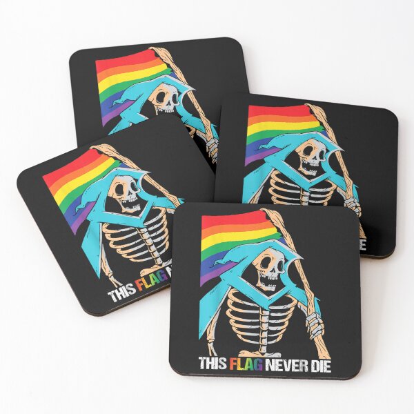 Item preview, Rainbow flag Skeleton -This flag never die- lesbian and gay designed and sold by matnguc1.