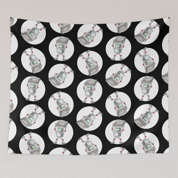 Item preview, Robot Holding Drum Machine Mono Tint designed and sold by AtomicMalibu.